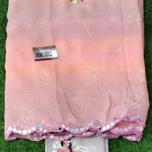 chiffon sarees with mirror scalp border