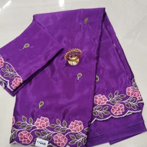 chinon silk sarees with weaving thread borders