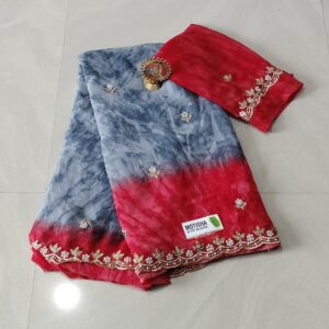 georgette saree with trending pearl work border