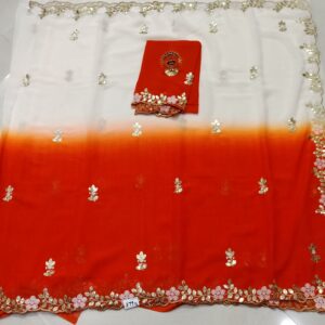 georgette sarees cut work sequence border 899rs